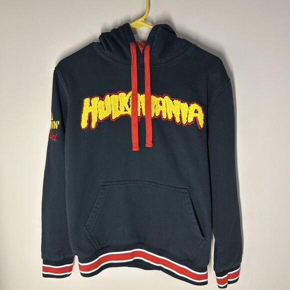 Vtg WWE Hulk Hogan Black Hulkamania Sweatshirt Hoodie Small Still Runnin Wild - Picture 1 of 12